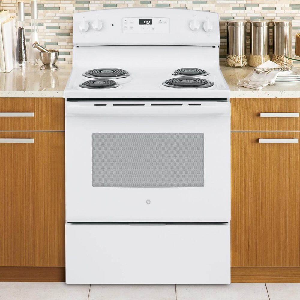 GE Appliances 30&quot; Free-Standing Electric Range in White, , large