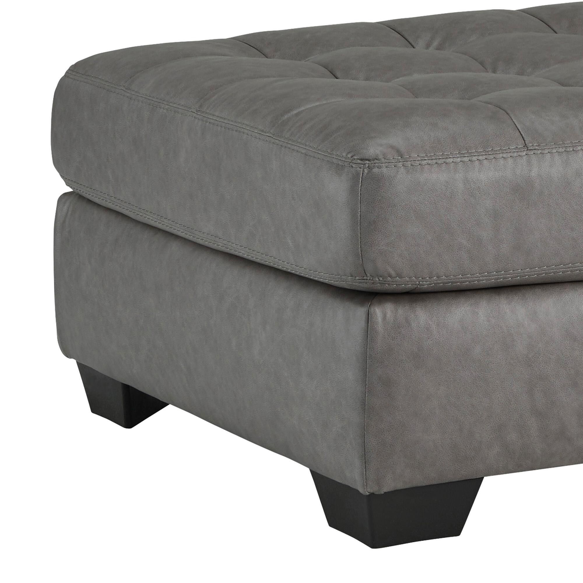 Ashley Clairette Court Oversized Accent Ottoman in Alloy