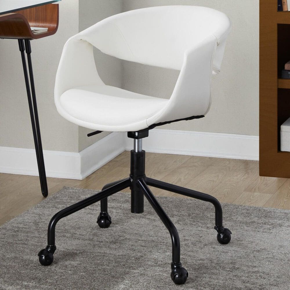 Lumisource Curvo Task Chair with White Cushion in Black, , large
