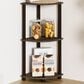 HOMLUX Turn-N-Tube 3-Tier Corner Bookshelf in Walnut and Brown, , large