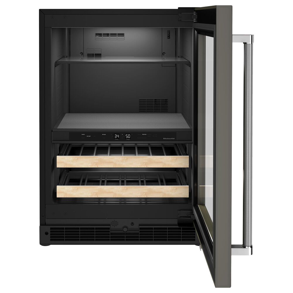 KitchenAid 24" Beverage Center with Right Hinge and WoodFront Racks in