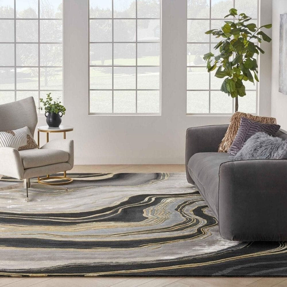 Nourison Prismatic Charcoal and Grey 8&#39;6&quot; x 11&#39;6&quot; Area Rug, , large