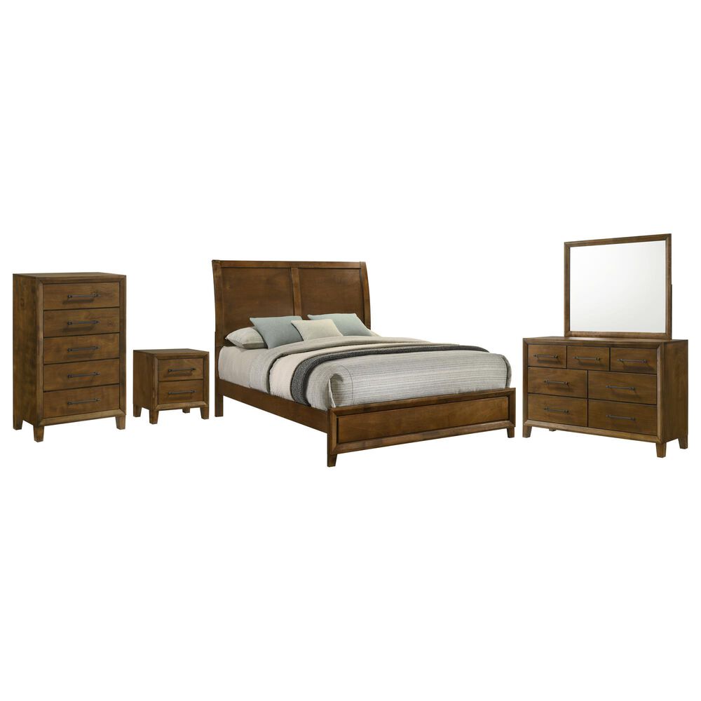 New Heritage Ballard 5 Piece Wood Queen Panel Bedroom Set in Walnut, , large