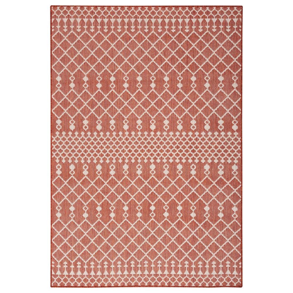 Nourison Positano Southwestern Terracotta 5" x 7" Indoor/Outdoor Area Rug, , large