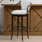 Armen Living Otis Bar Height Stool with Ivory Upholstery in Dark Brown, , large