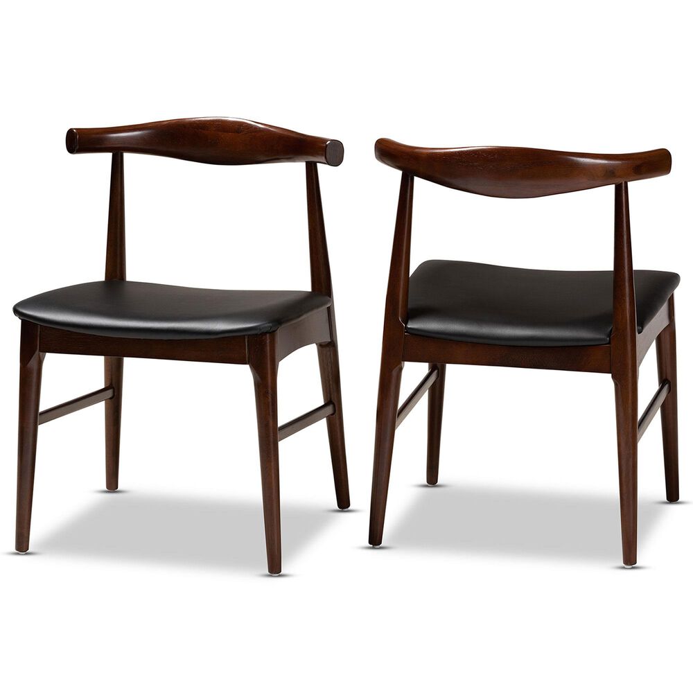 Baxton Studio Eira Side Chair in Dark Walnut (Set of 2), , large
