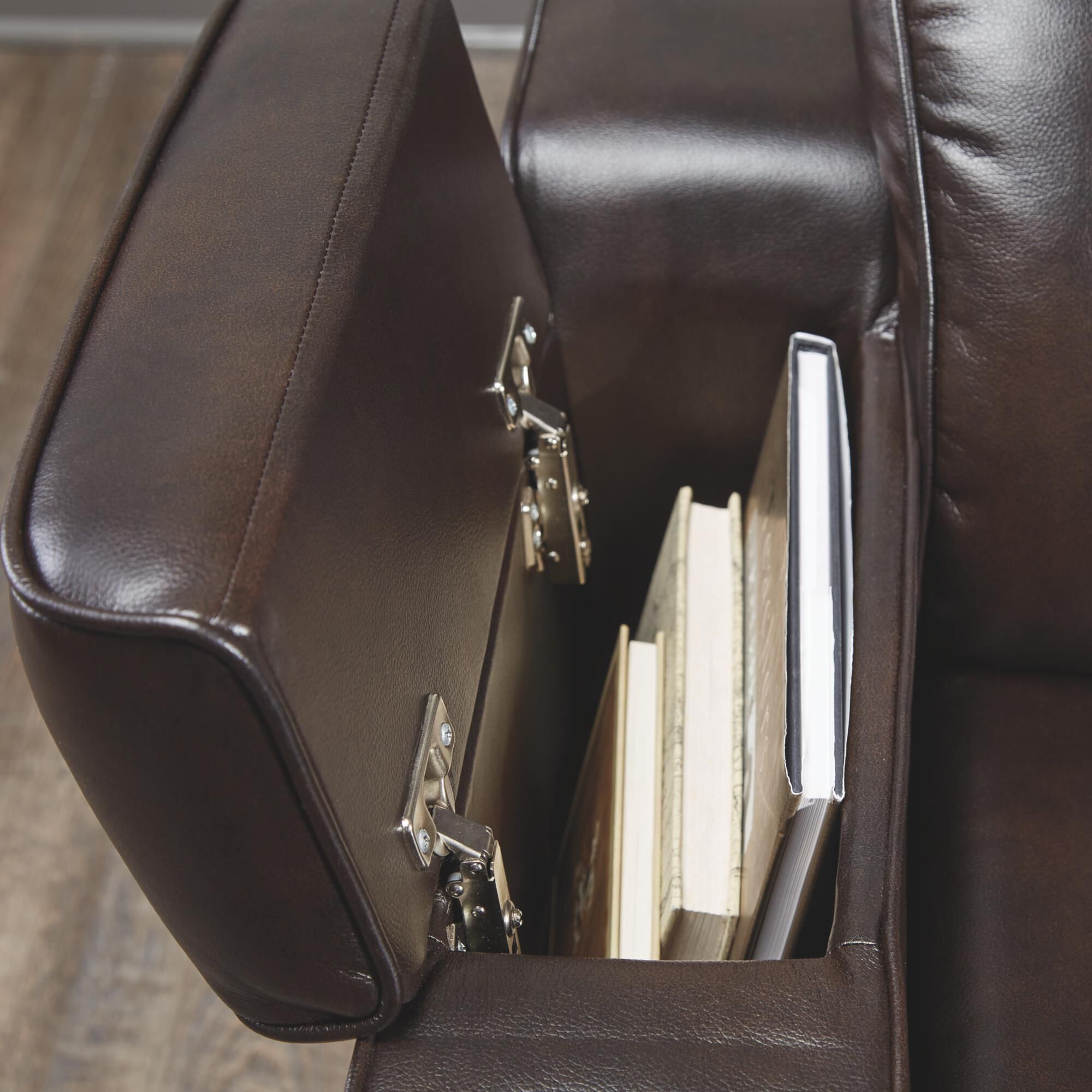 Ashley warnerton 7540718 power reclining console loveseat in sale chocolate