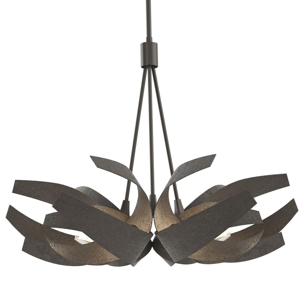 Hand Crafted Iron Lamps Corona 6-Light Pendant in Dark Smoke, , large