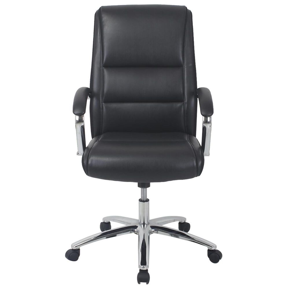 Global Seating High-Back Executive Chair with Chrome Base in Onyx Black, , large
