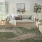 Nourison Garden Oasis GOA02 Green and Ivory 9" x 12" Indoor/Outdoor Area Rug, , large