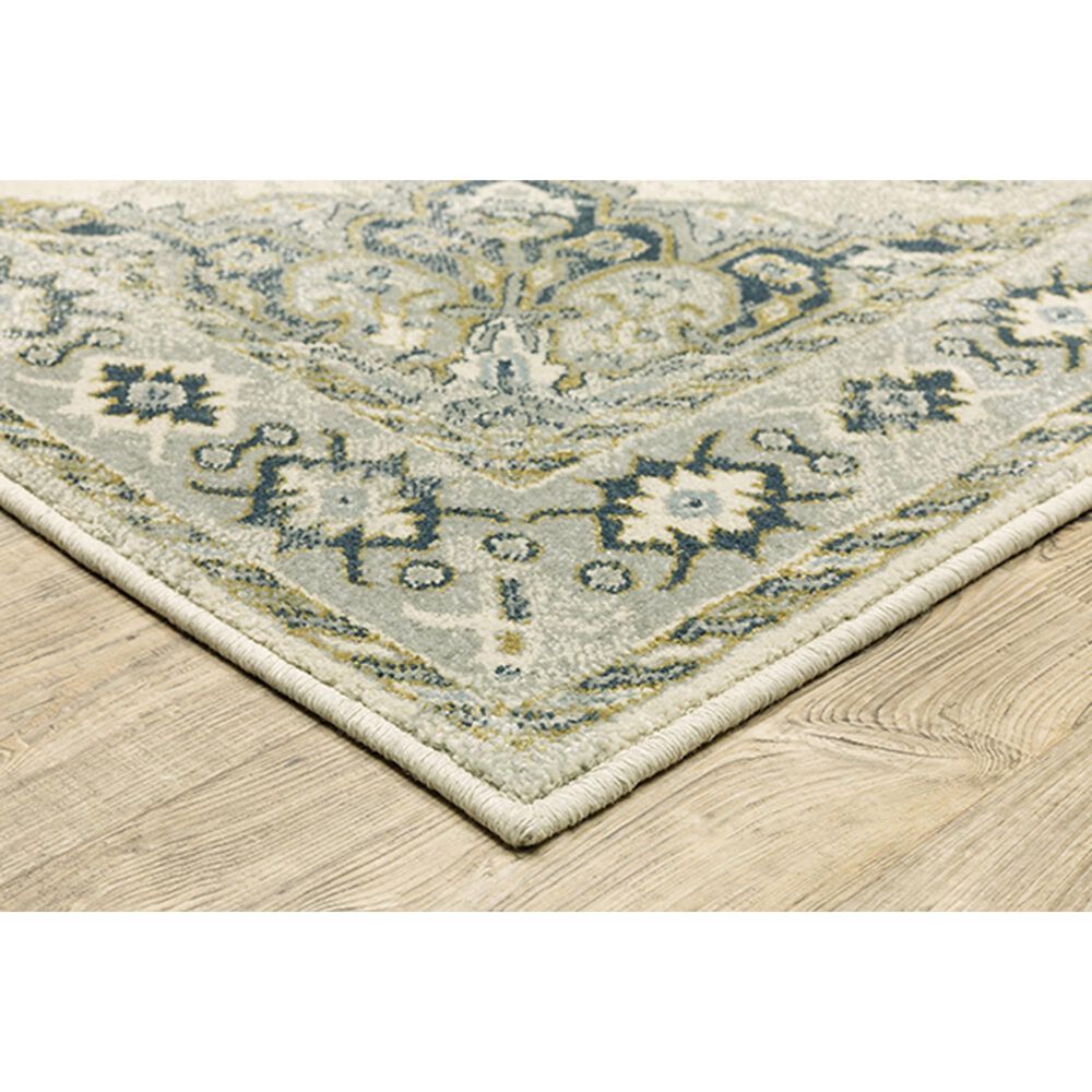 Oriental Weavers Branson Oriental Mendallio 5&#39;3&quot; x 7&#39;3&quot; Ivory and Blue Area Rug, , large