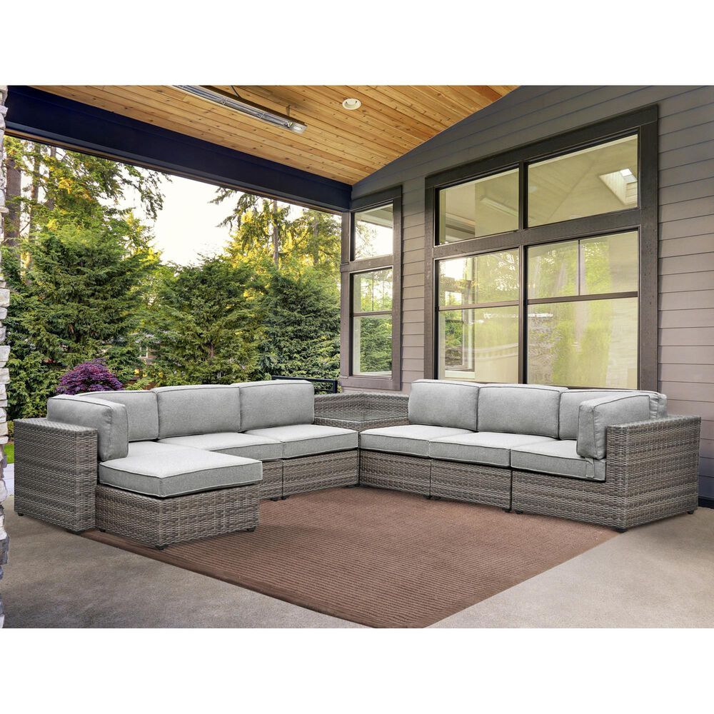 Steve Silver Co. Tamyra 7-Piece Patio Sectional Set in Beige, , large