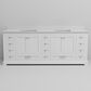 Lexora Home Dukes 84" Double Bathroom Vanity in White with 2 cm White Cultured Marble Top and Rectangular Sinks, , large