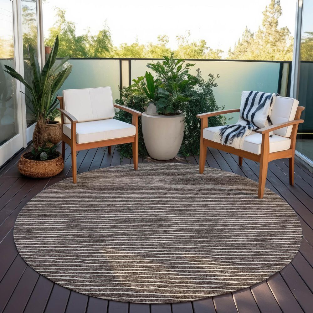 Dalyn Rug Company Laidley 10&#39; Round Chocolate Indoor/Outdoor Area Rug, , large