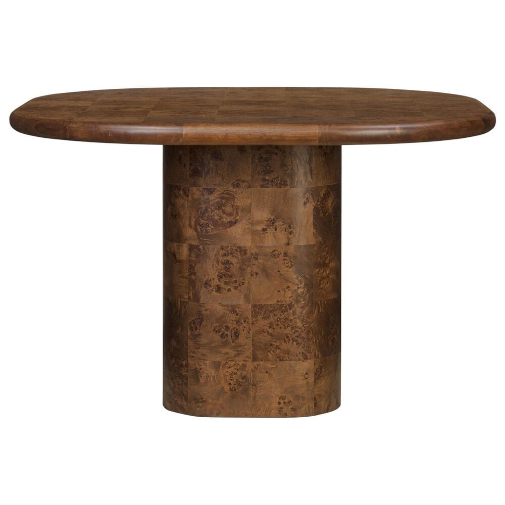 Four Hands Malko Dining Table-Dark Brown Mappa Burl-Dark Brown Rubberwood, , large