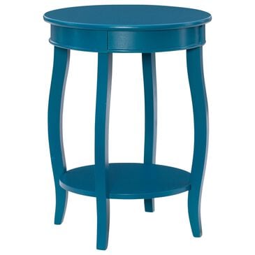 Linon Home Decor Rainbow Round Side Table in Teal, , large
