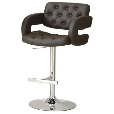 Pacific Landing Adjustable Barstool in Chrome and Brown, , large