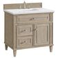 James Martin Vanities Lorelai 36" Single Vanity in Whitewashed Oak with 3 cm White Zeus Quartz Top, , large