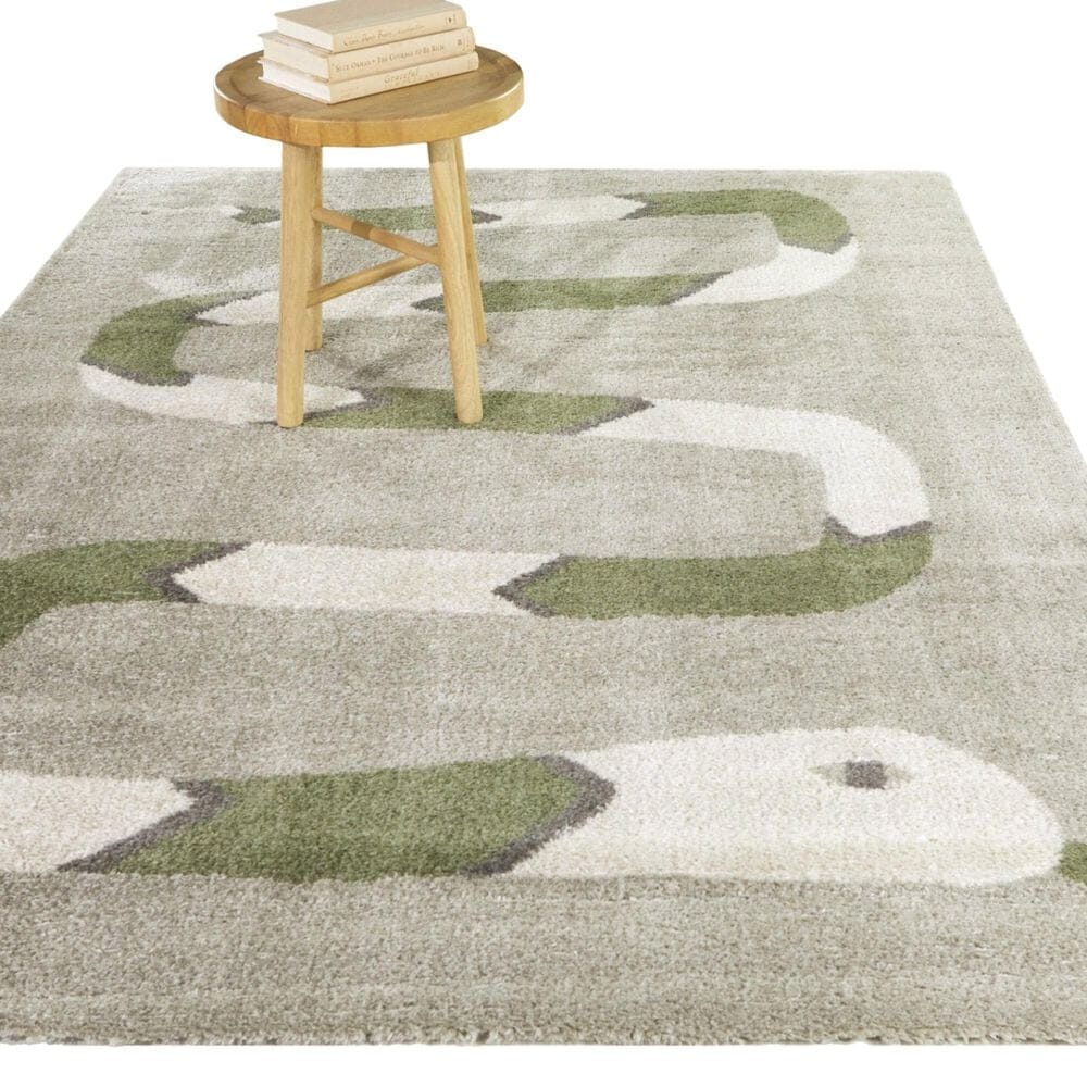 Balta Rugs Serpieri Snake 5&#39;3&quot; x 7&#39; Grey Kids Area Rug, , large