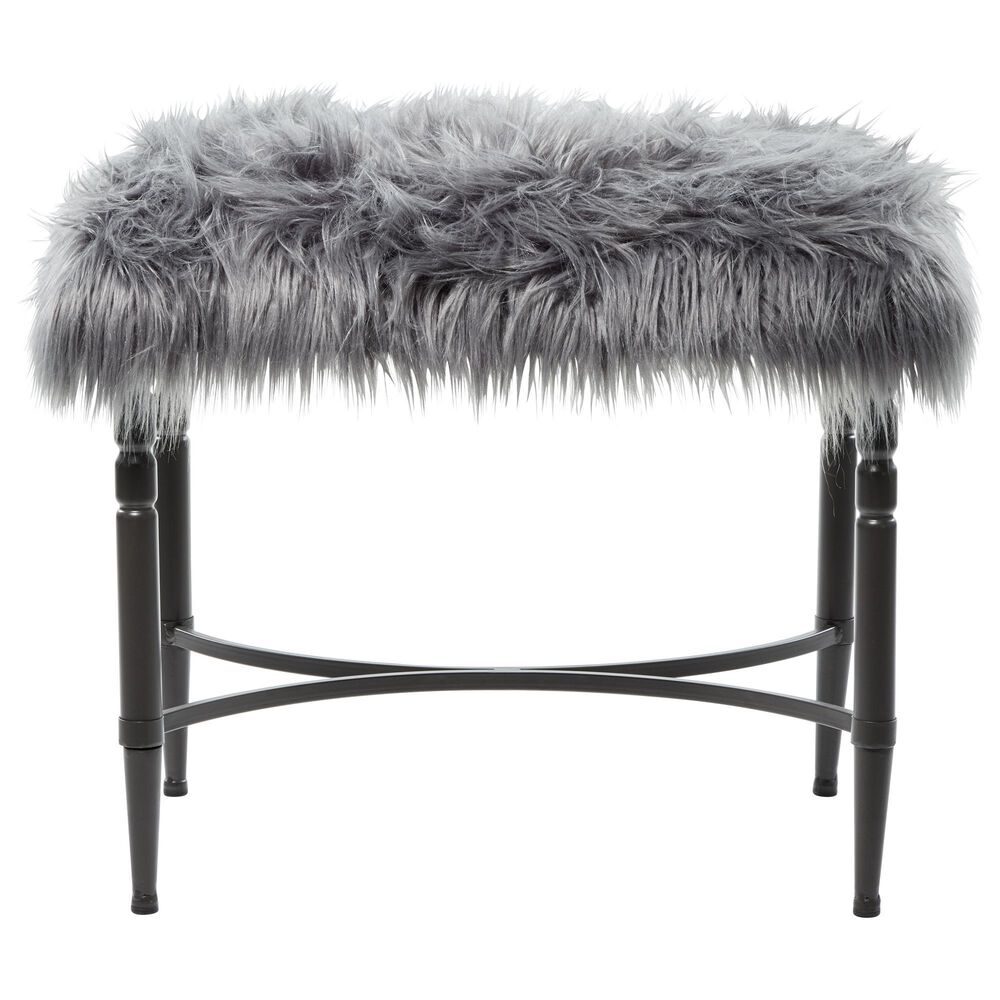 Maple and Jade Shag Stool in Grey, , large