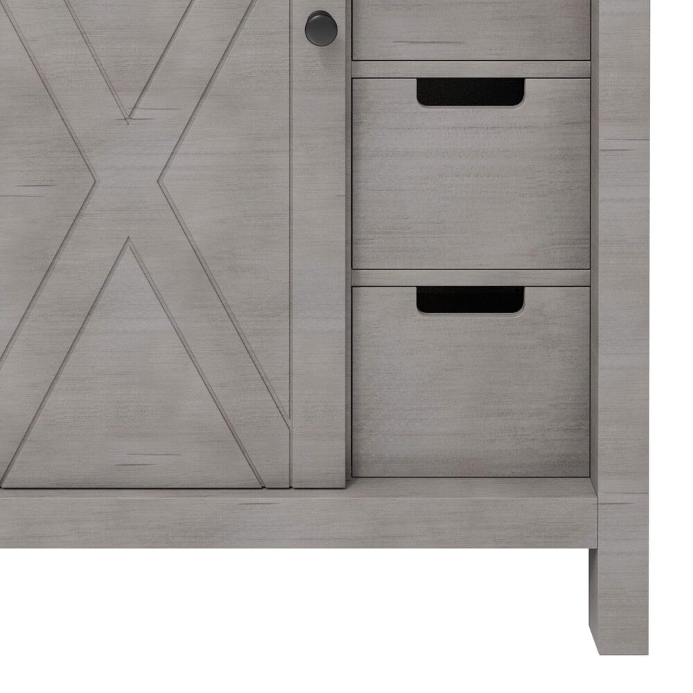 Lexora Home Marsyas 30" Single Bathroom Vanity in Ash Grey with White Quartz Top and Rectangular Sink, , large