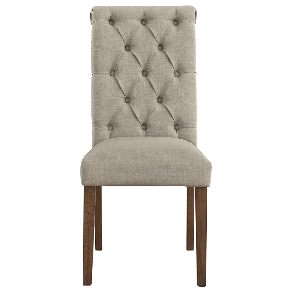 Signature Design by Ashley Harvina Side Chair with Beige Cushion in Light Walnut, , large
