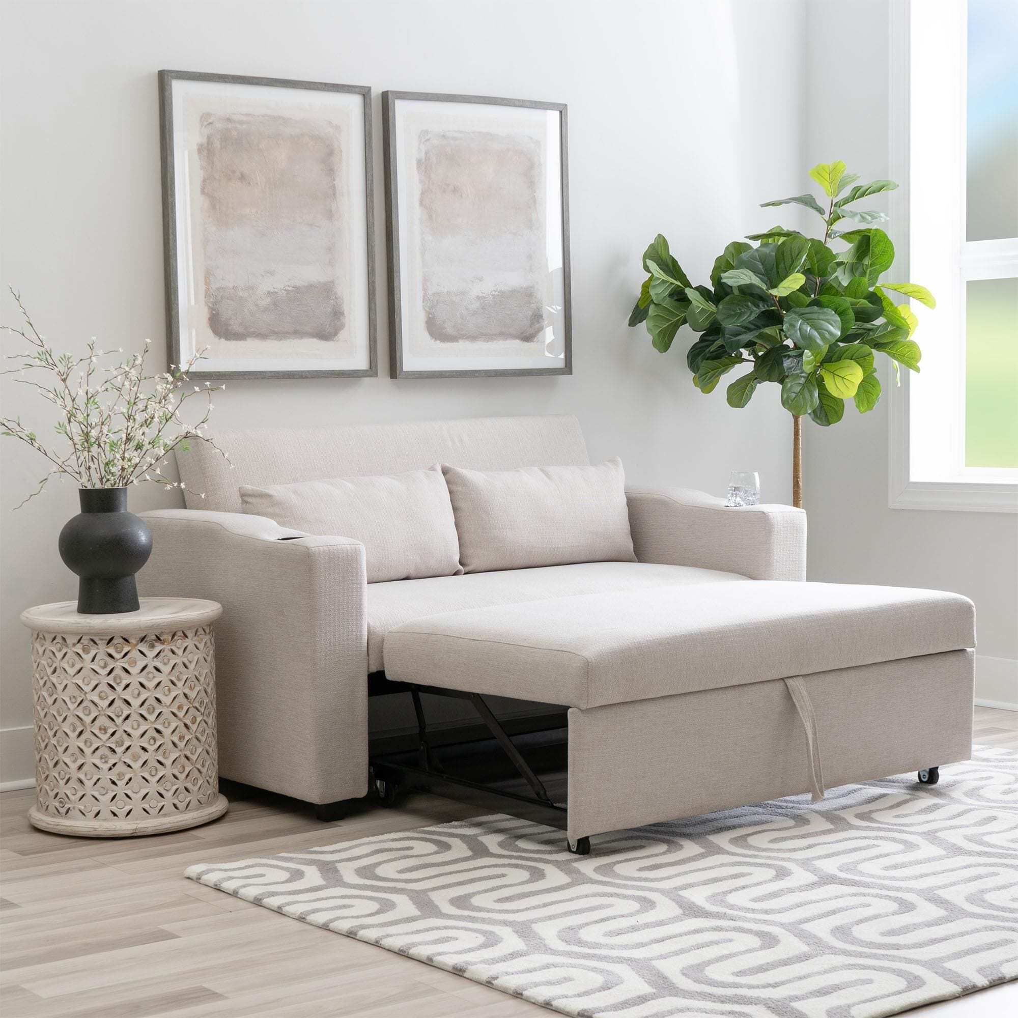 Linden Boulevard Loren Pull Out Sofa Bed in Grey