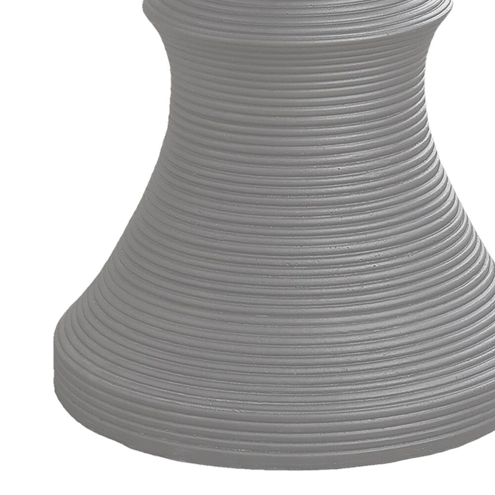 Hearth and Haven Outdoor Round Side Table with Ribbed Texture in Grey, , large