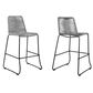 Blue River Shasta Patio Counter Height Bar Stool with Gray Rope Seat in Black (Set of 2), , large