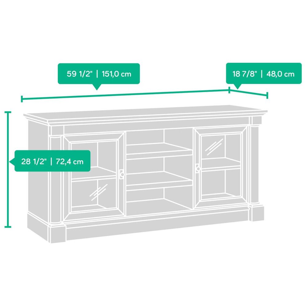 Sauder Palladia 59.5" Entertainment Credenza in Vintage Oak NFM