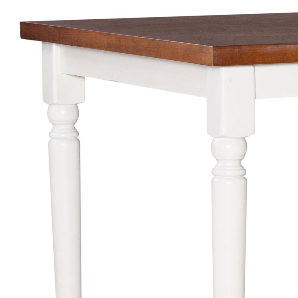 Linon Home Decor Willow Dining Table in Honey Brown and Vanilla White - Table Only, , large