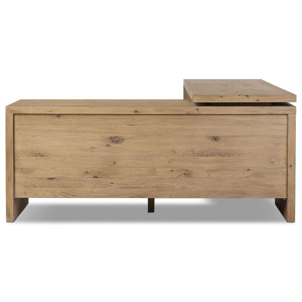 Four Hands Noah L-Shaped Rotating Desk in Aged Smoked Oak, , large