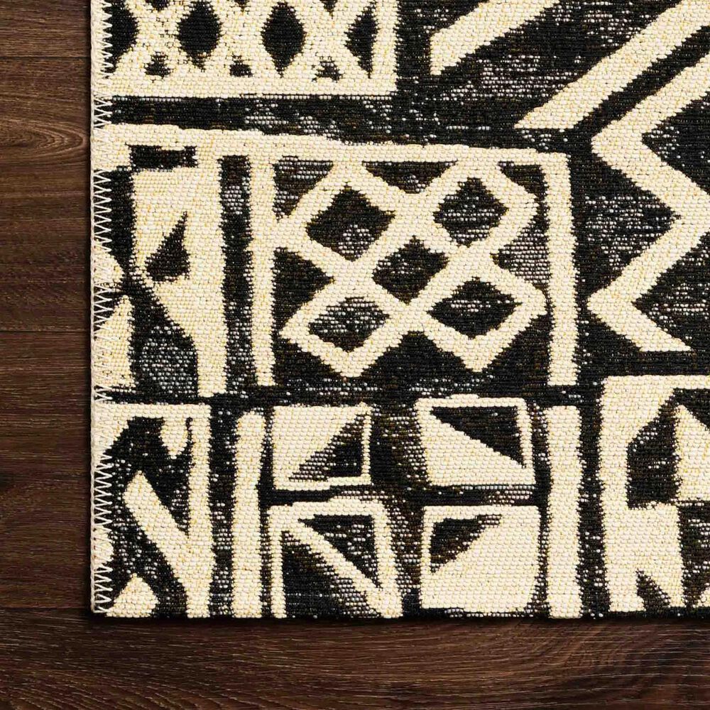 Loloi Mika 5&#39;3&quot; x 7&#39;8&quot; Ivory and Black Area Performance Rug, , large