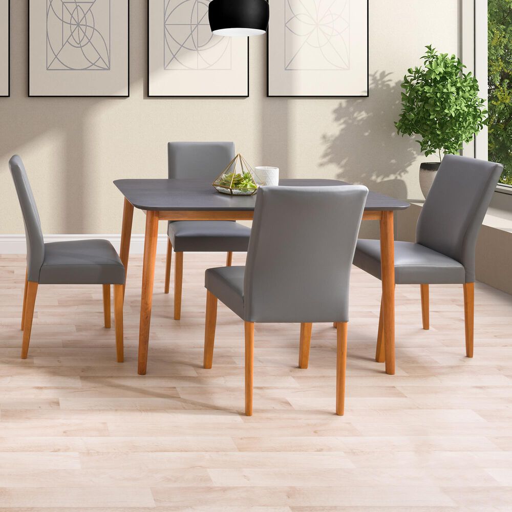 CorLiving Alpine 5-Piece Dining Set in Cherry and Grey, , large