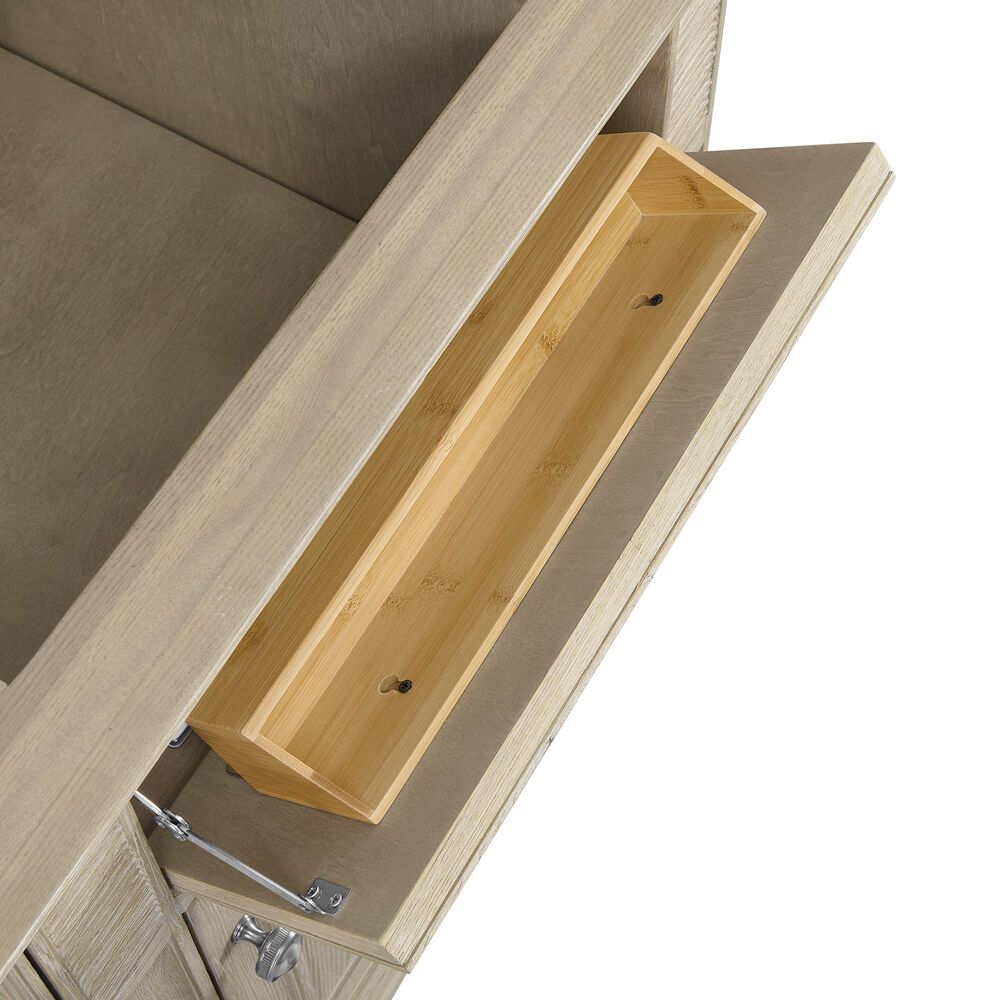 James Martin Vanities Lorelai 60" Double Bathroom Vanity in Whitewashed Oak with 3 cm Eternal Jasmine Pearl Silestone Top, Rectangular Sinks and FreePower Wireless Charger, , large