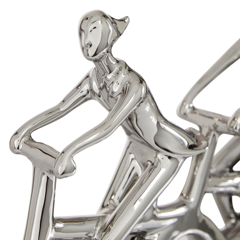 Maple and Jade Dual Rider Bicycle Sculpture in Silver and Black, , large