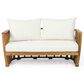 Hearth and Haven 2-Piece Outdoor Conversation Set with Beige Cushion in Teak, , large