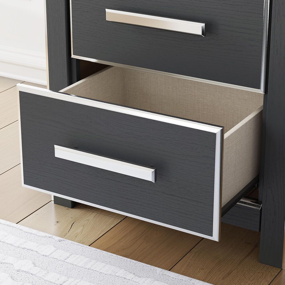 Ashley Zuraleus King Upholstered Panel Bed with Two Nightstands in Matte Black, , large