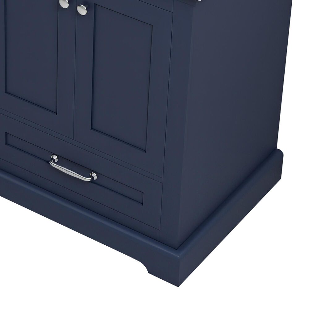 Lexora Home Dukes 60" Double Bathroom Vanity in Navy Blue with 2 cm White Quartz Top and Rectangular Sinks, , large