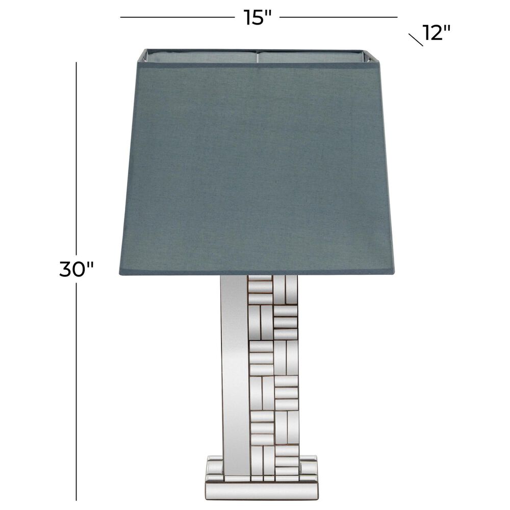 Maple and Jade Glam Table Lamp with Rectangular Shade in Silver, , large