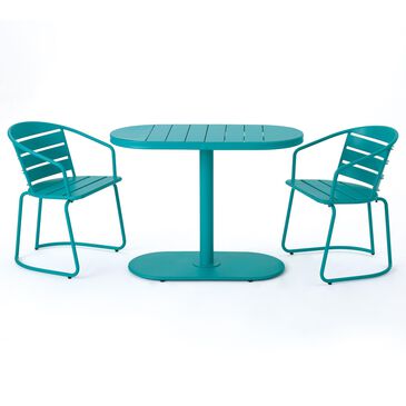 Noble House Santa Monica 3-Piece Patio Bistro Set in Teal, , large