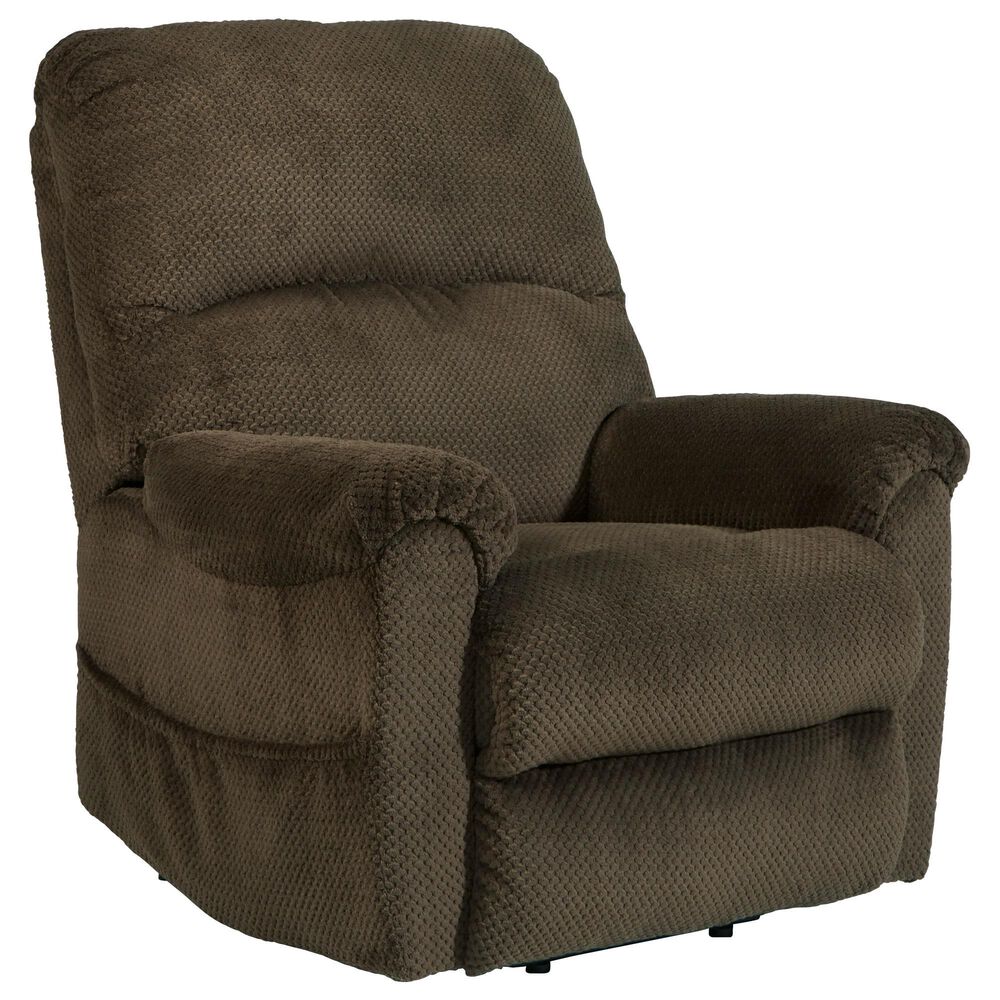 Signature Design by Ashley Shadowboxer Power Lift Recliner in Chocolate, , large