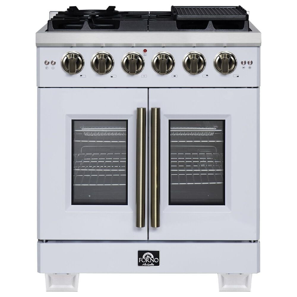 Forno Capriasca 30" Freestanding French Door Gas Range in White, , large