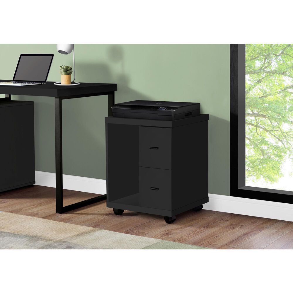 Glideaway 2-Drawer Printer Stand in Black, , large