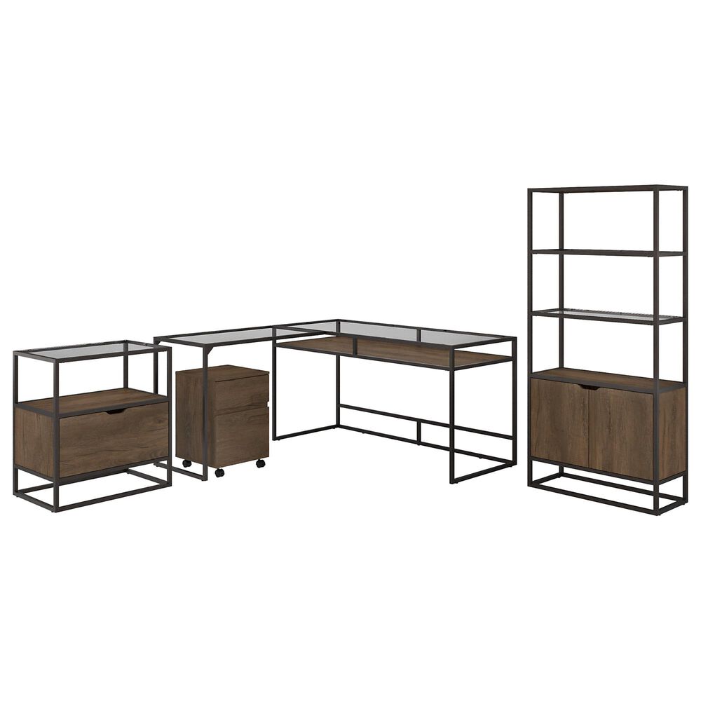 Bush Anthropology 3 Piece Office Desk Set in Rustic Brown, , large