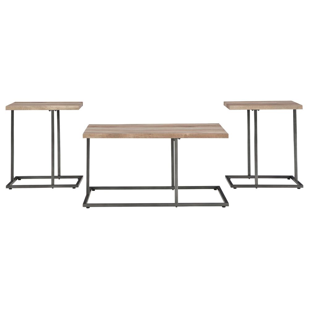 Ashley Albreane 3-Piece Occasional Table Set in Grayish Brown and Black, , large