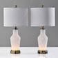 Adesso Grady Table Lamps with USB in Antique Brass and White (Set of 2), , large