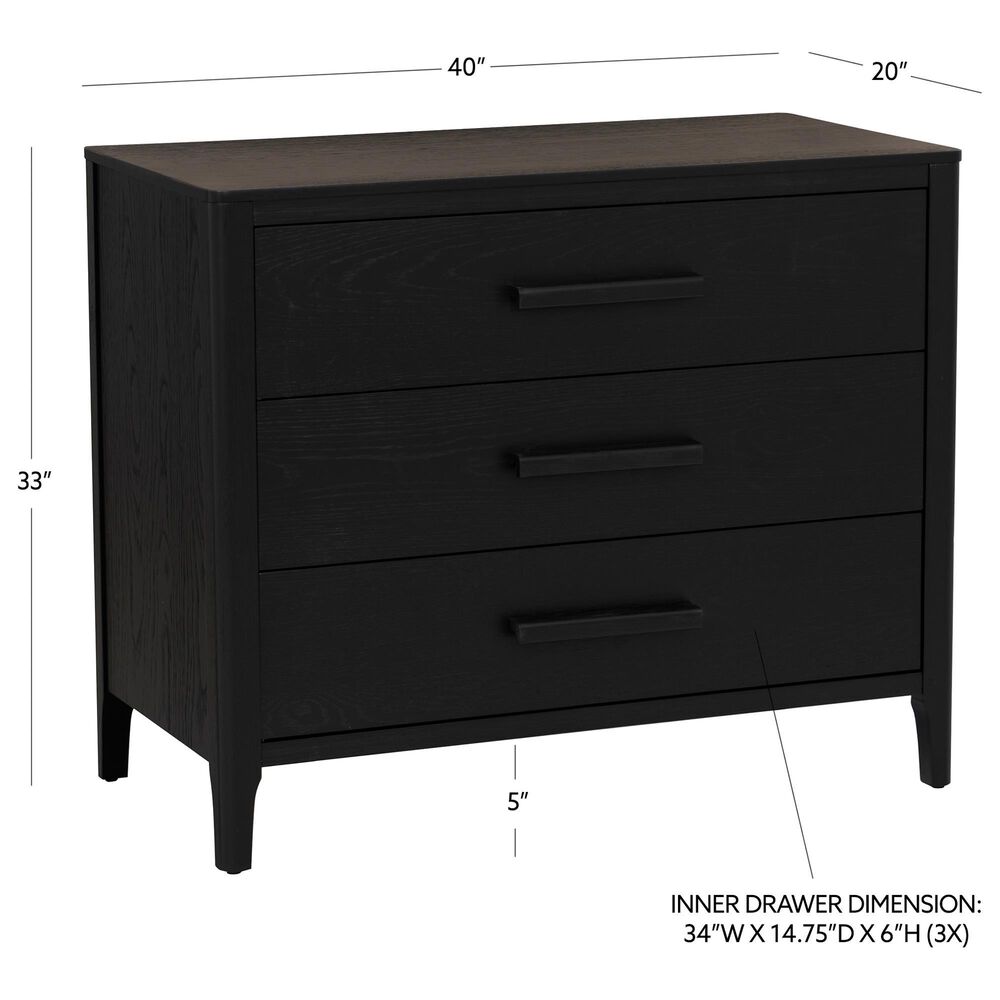 Linon Home Decor Wilcox 3-Drawer Dresser in Black, , large