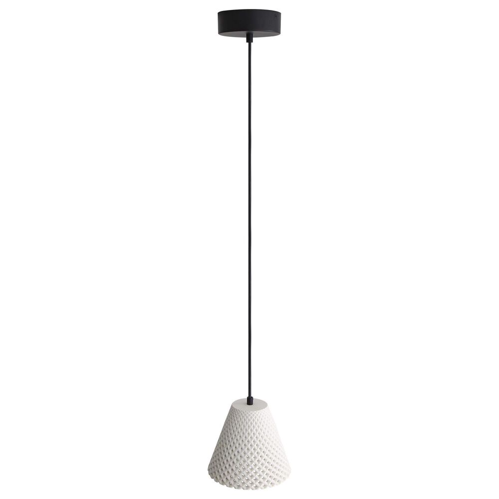 Golden Lighting Clarus 8" 1-Light LED Pendant in White Sandstone, , large