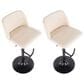 LumiSource Toriano Swivel Adjustable Bar Stool with Cream Faux Leather Upholstery in Black (Set of 2), , large